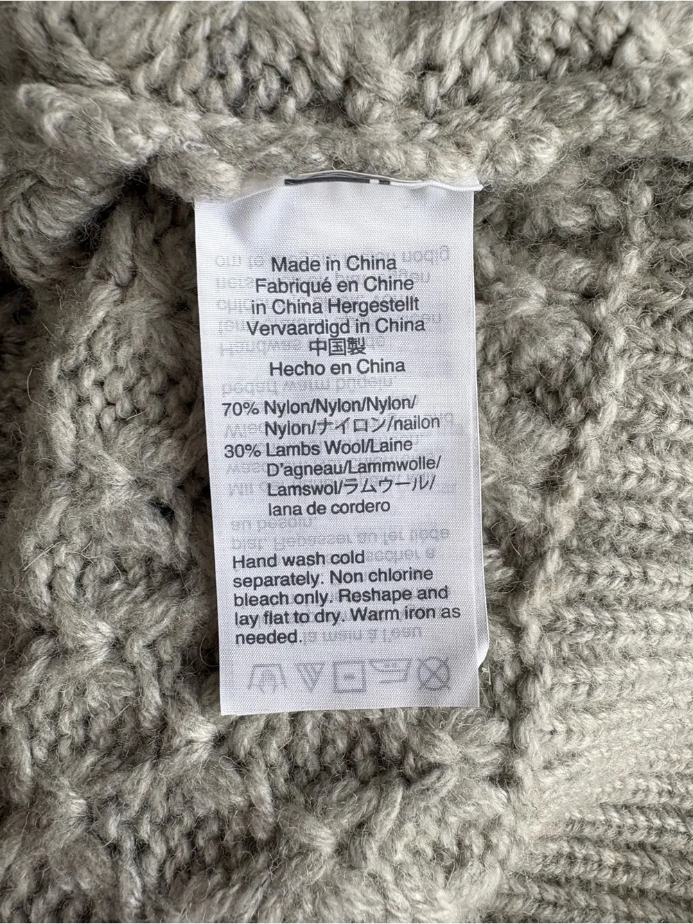 J. Crew Pom-Pom Cable Knit Lambswool Crewneck Pullover Sweater Grey Medium
